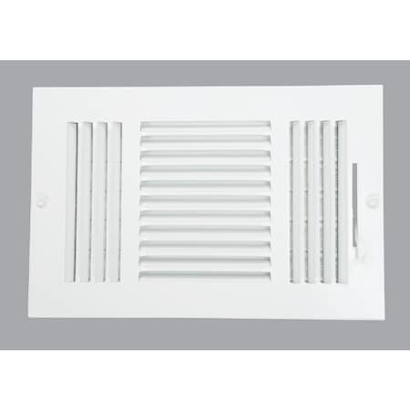 Home Impressions White Steel 7.76 In. Wall Register 3SW1006WH-B